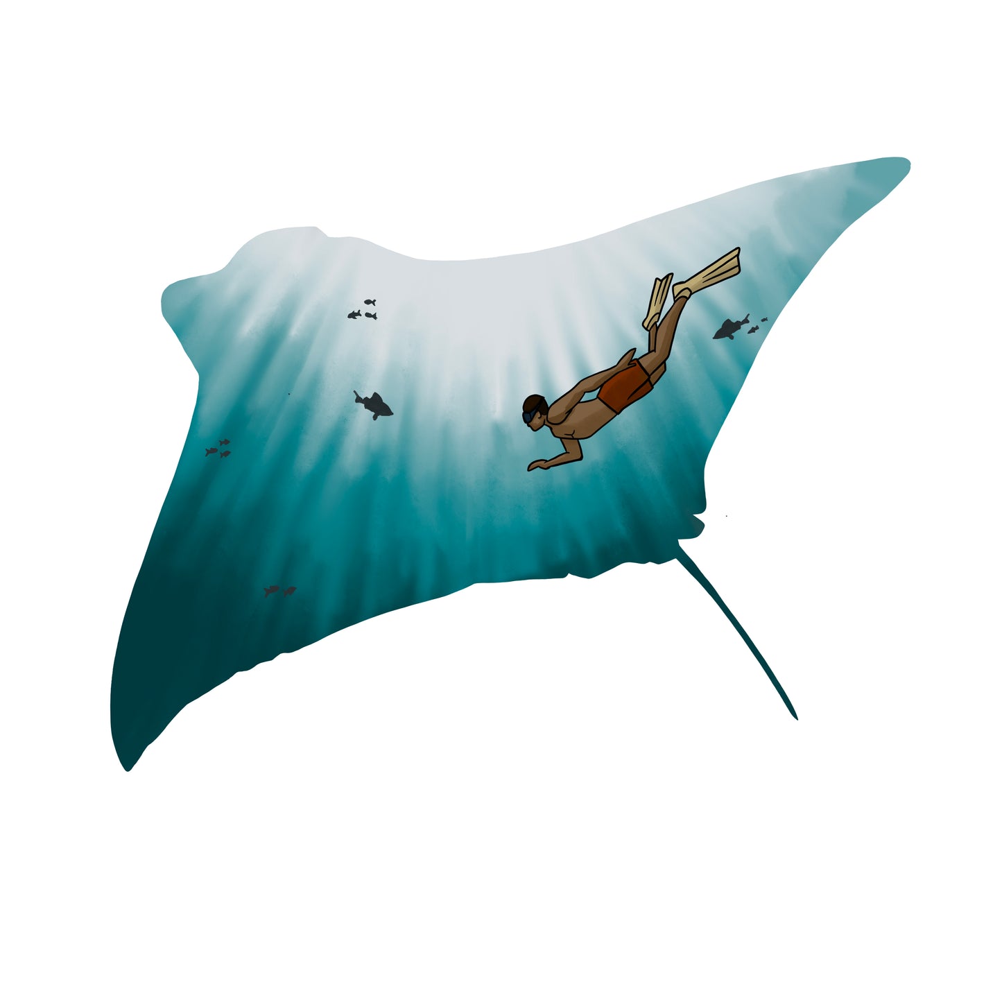 Manta Ray Snorkel art print