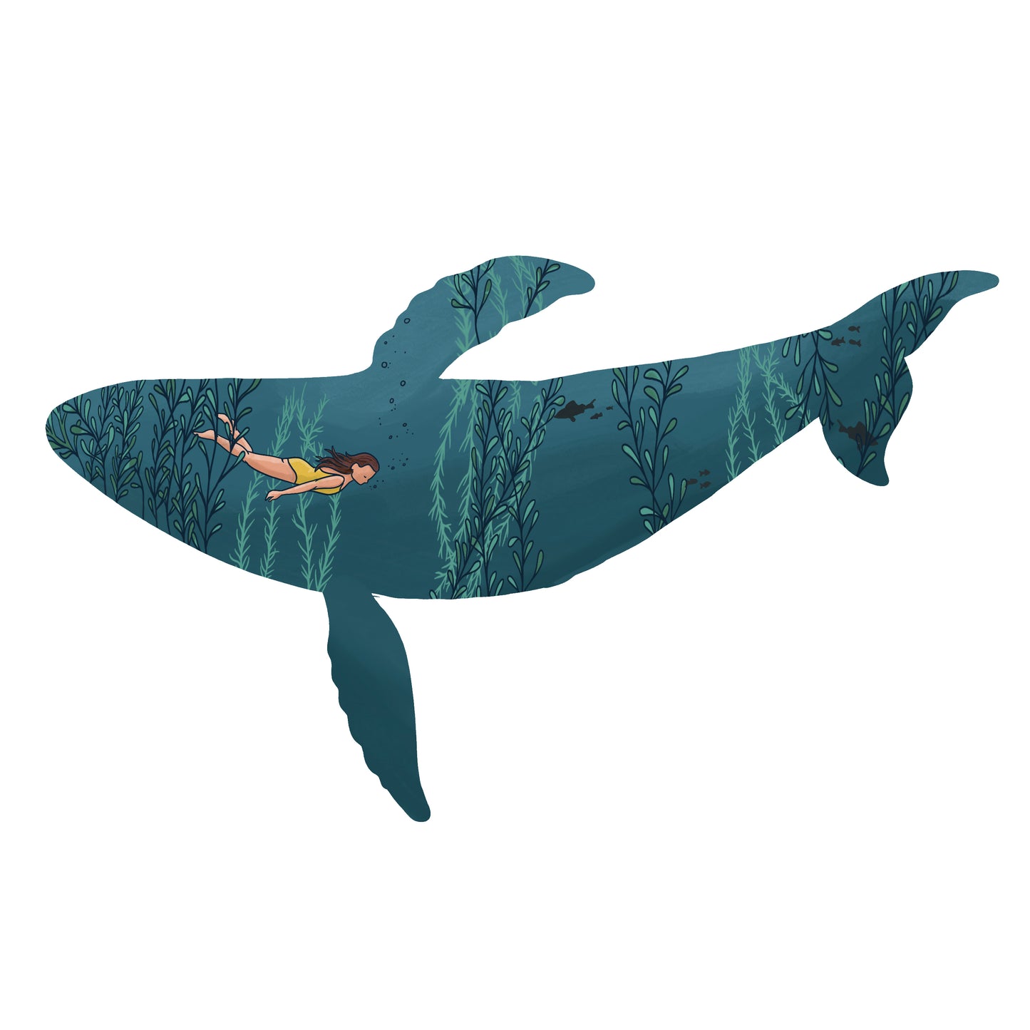 Humpback Whale Diver art print