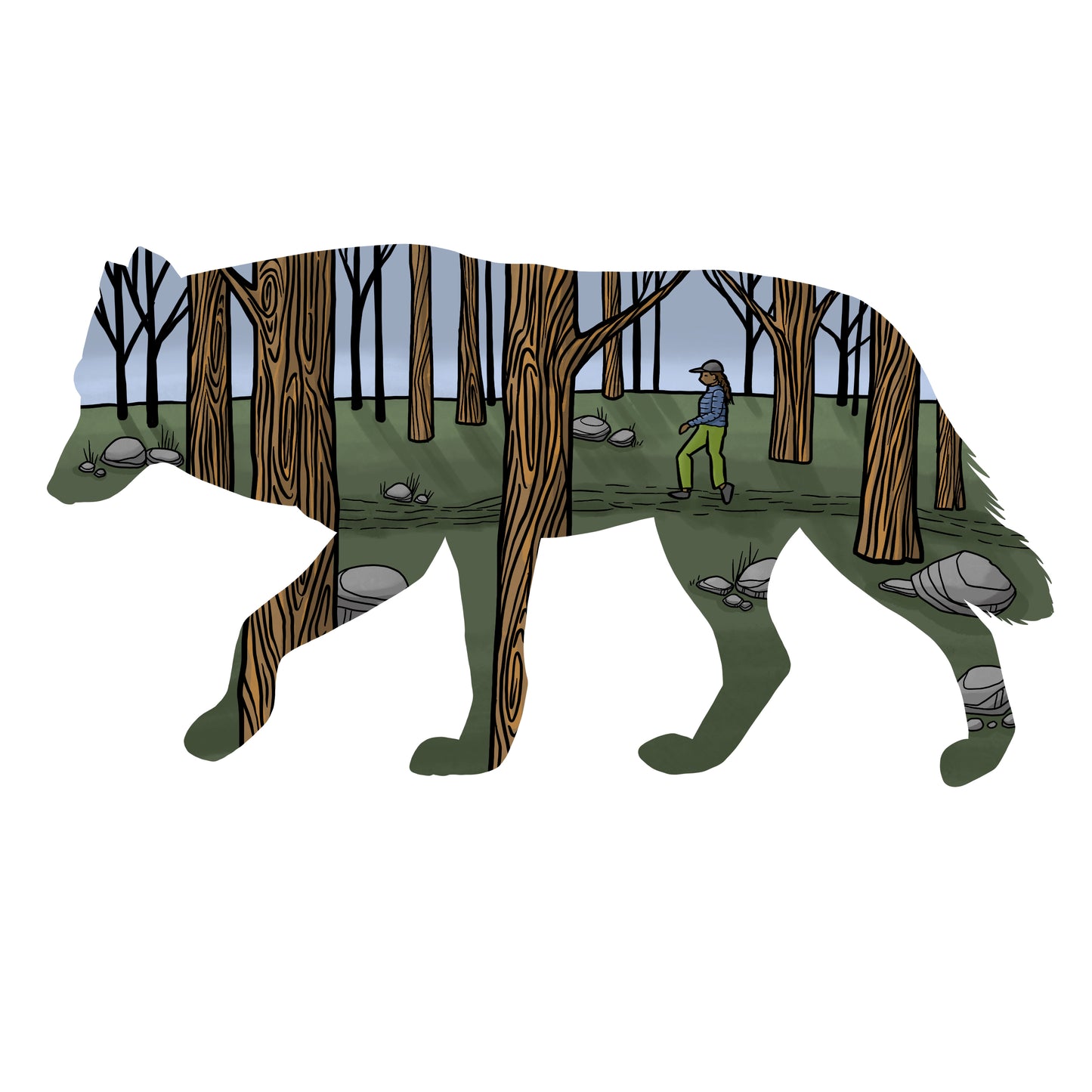 Wolf Hiker art print