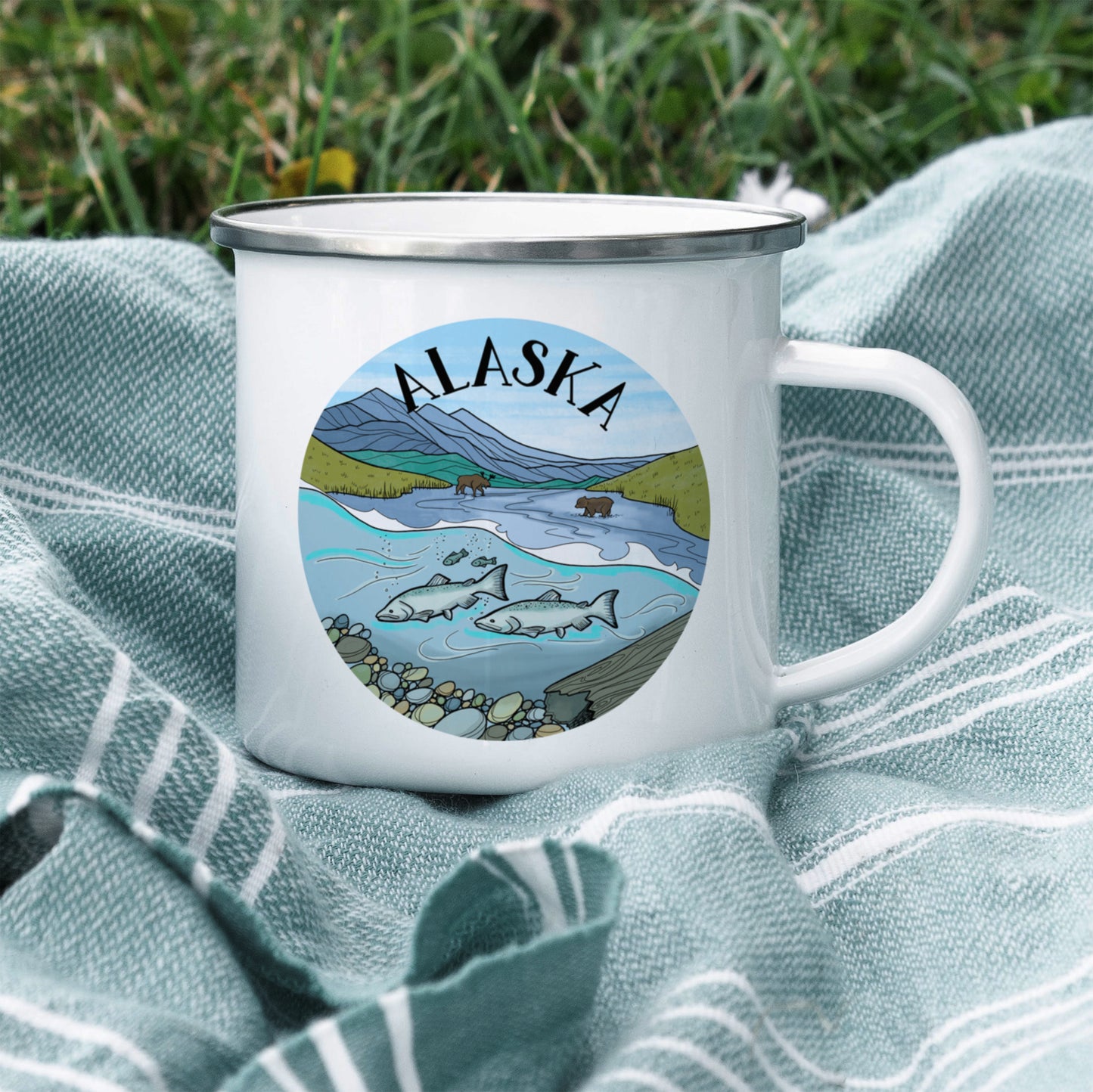 Alaska River Wildlife sticker