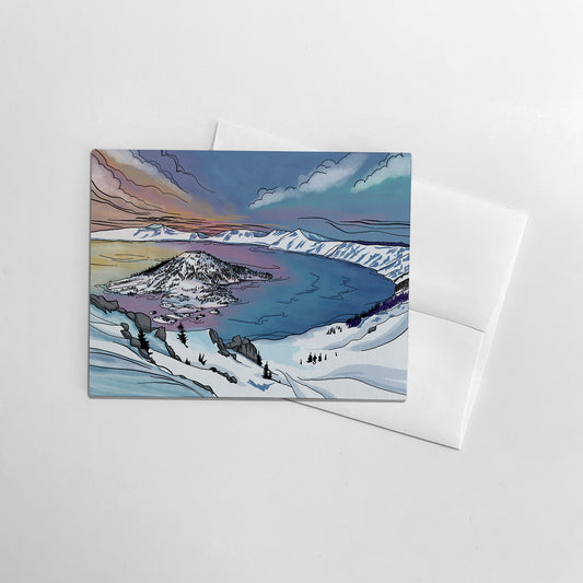 Crater Lake Winter greeting card