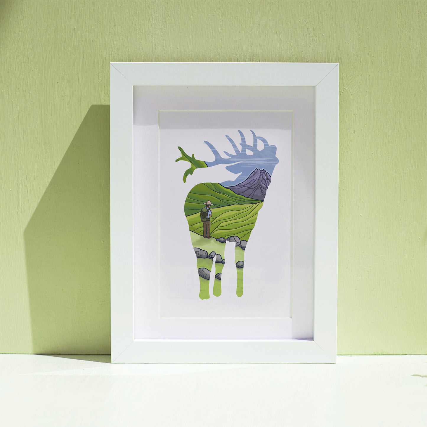 Elk Hiker art print