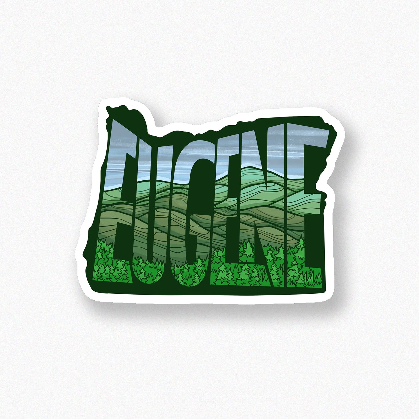 Eugene Oregon state shape sticker