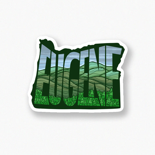 Eugene Oregon state shape sticker