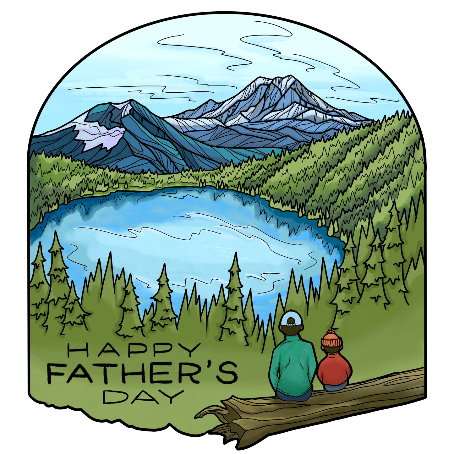 Father's Day Mount Rainier greeting card