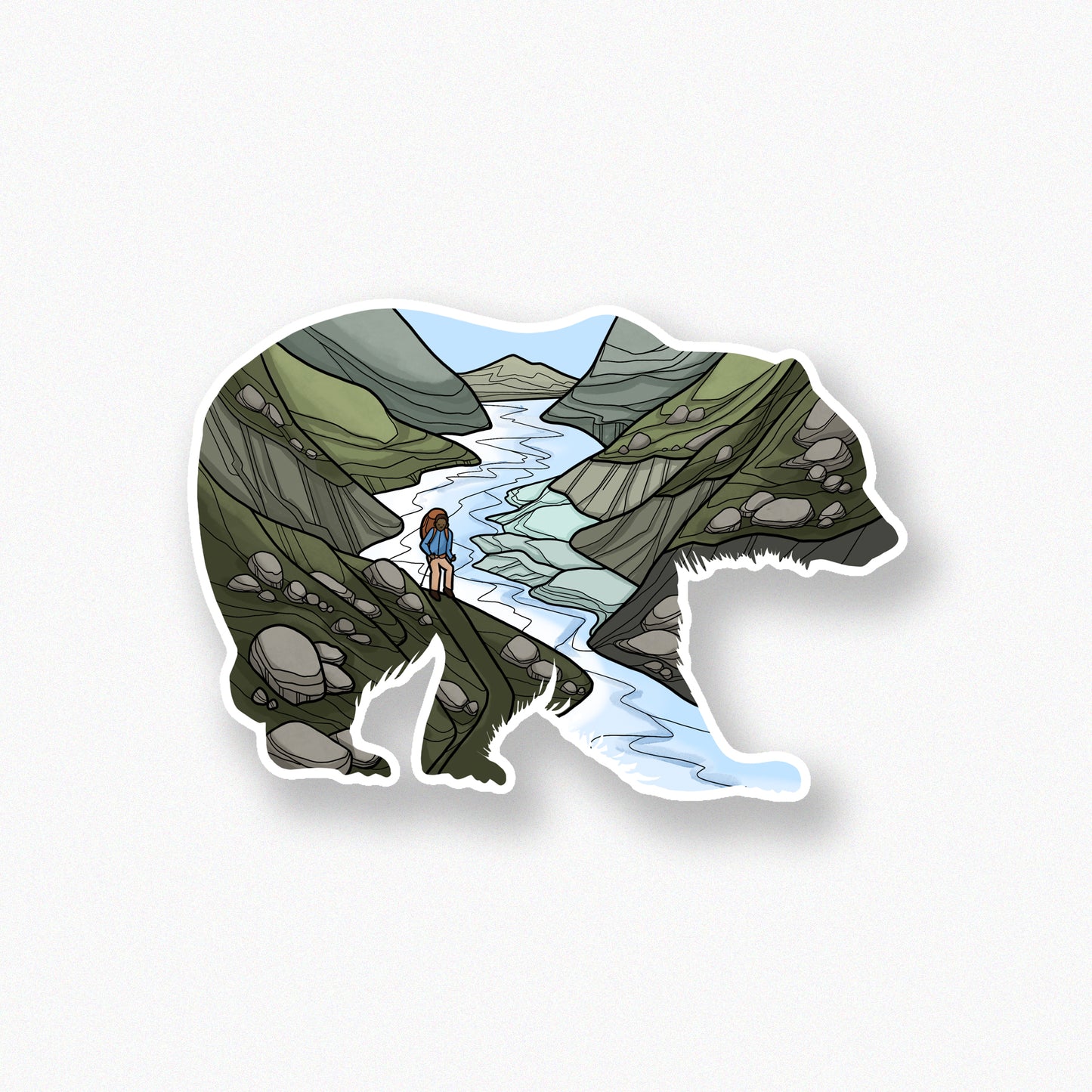 Grizzly Bear Backpacker sticker