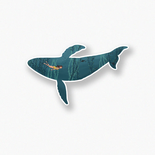 Humpback Whale Diver sticker