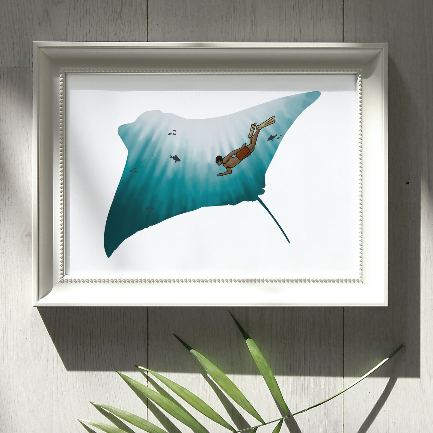 Manta Ray Snorkel art print