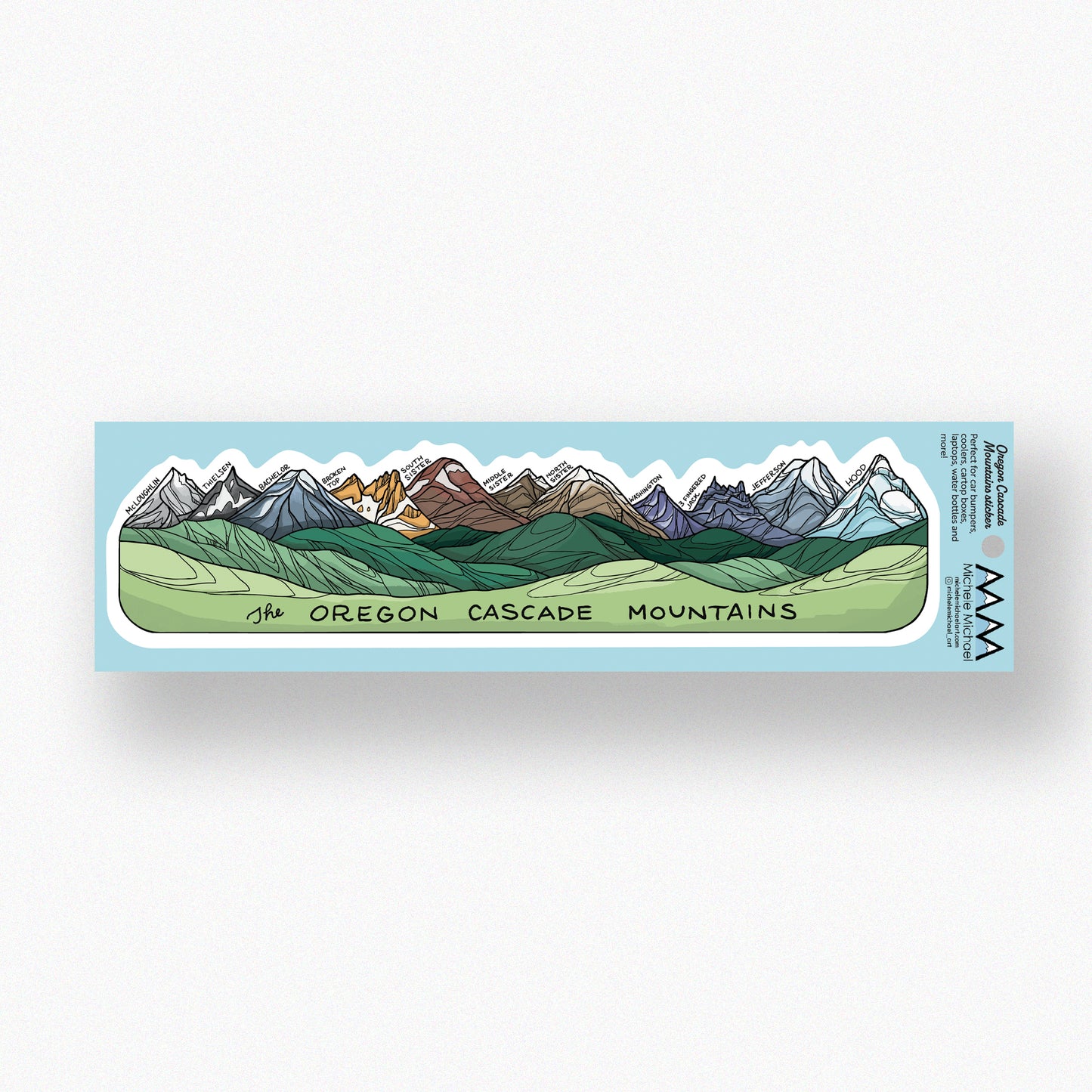 Oregon Cascade Mountains long sticker