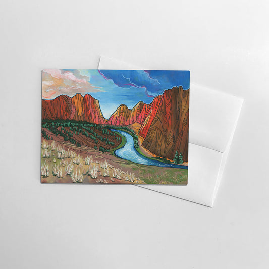 Smith Rock Sunset greeting card