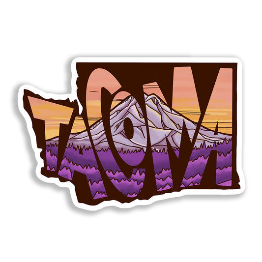 Tacoma Washington state shape sticker