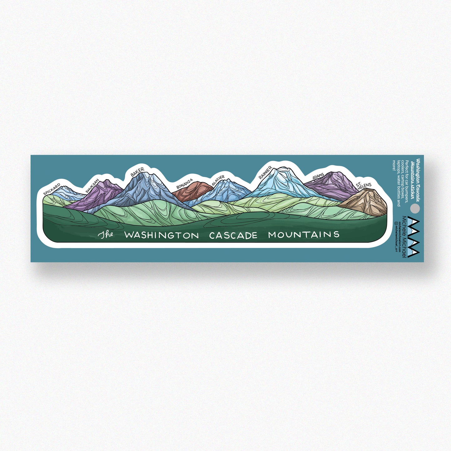 Washington Cascade Mountains long sticker