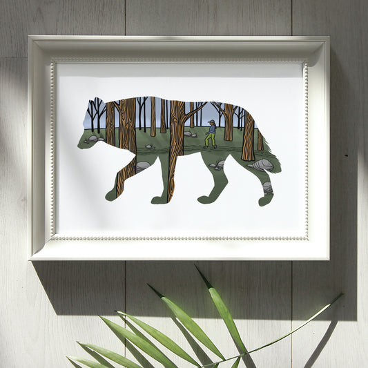 Wolf Hiker art print