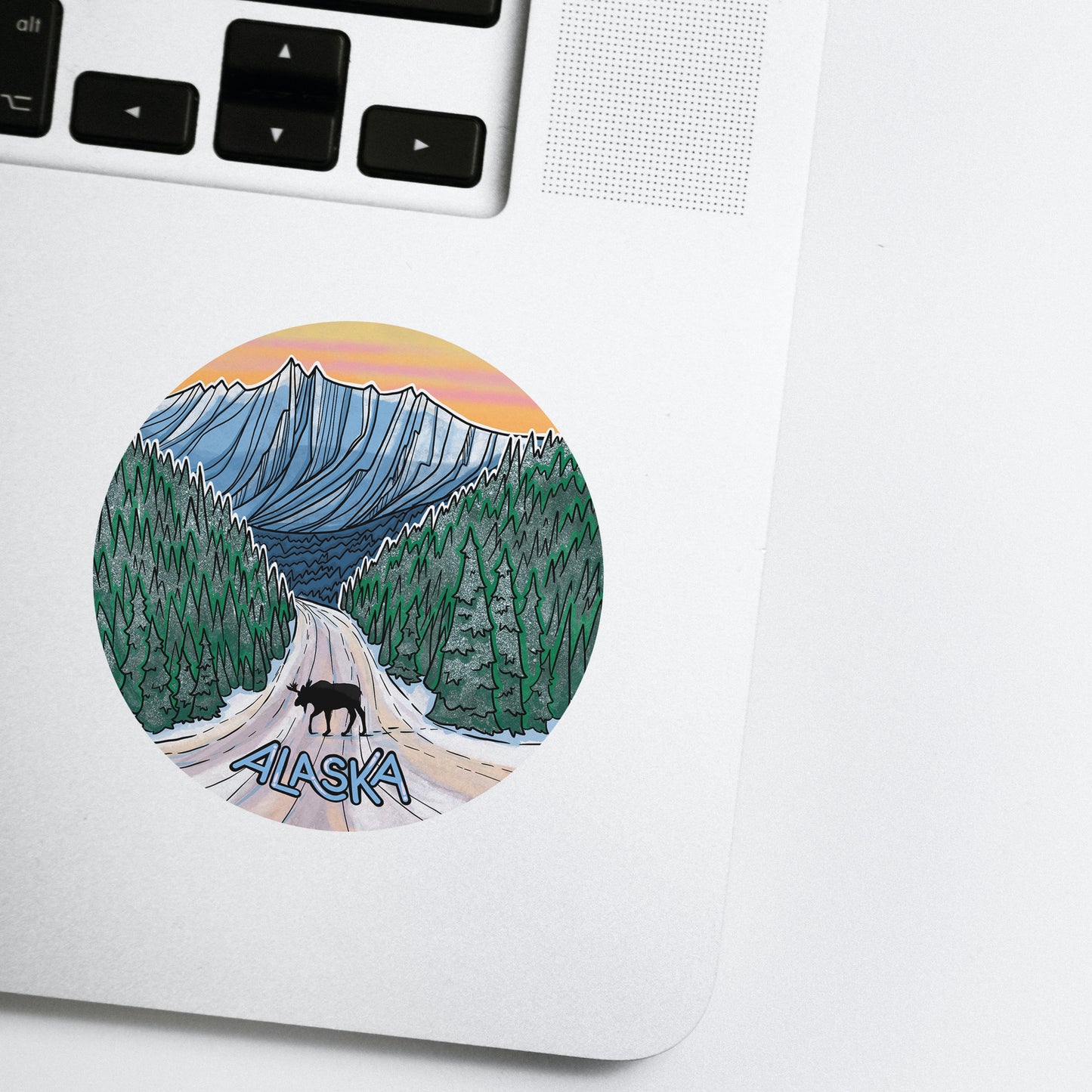 Moose on Road sticker