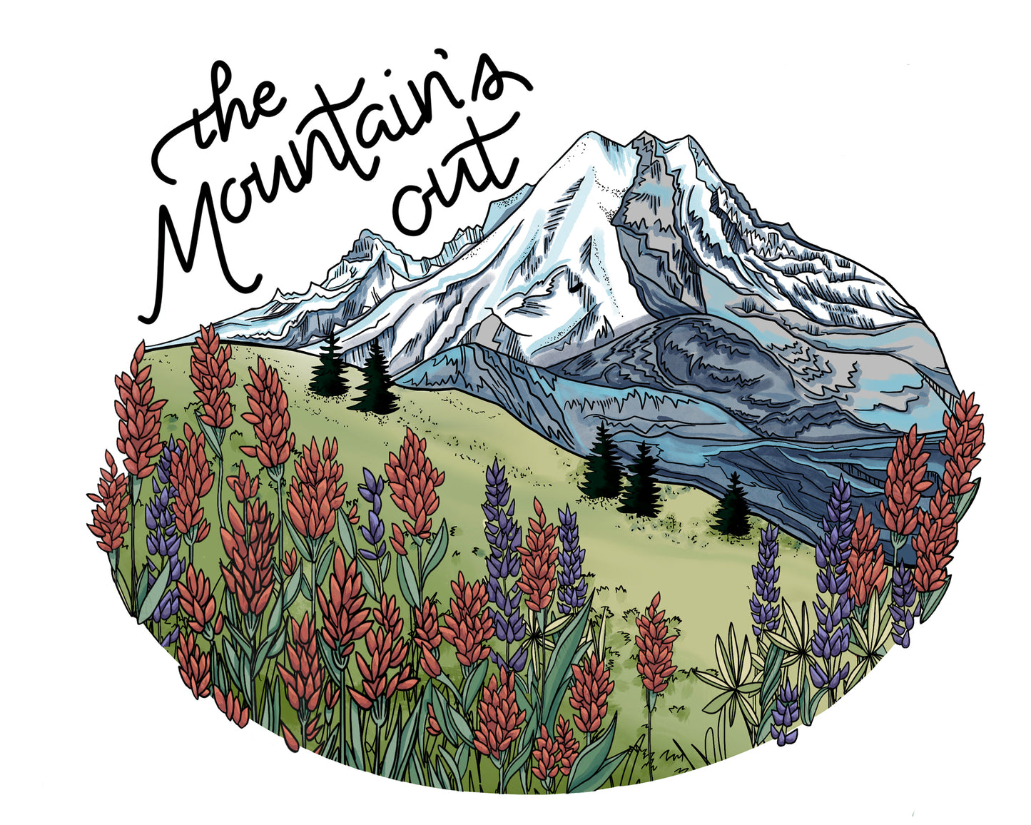 Mount Rainier Wildflowers sticker