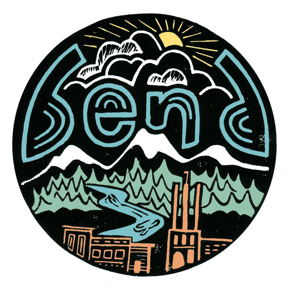 Bend Linocut sticker