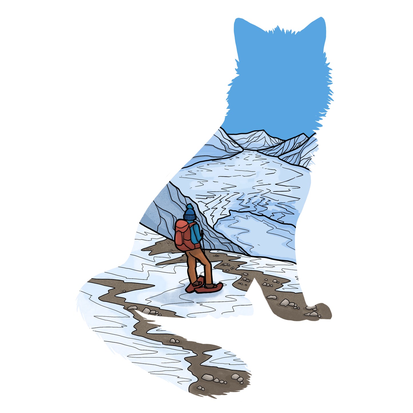 Arctic Fox Snowshoer art print