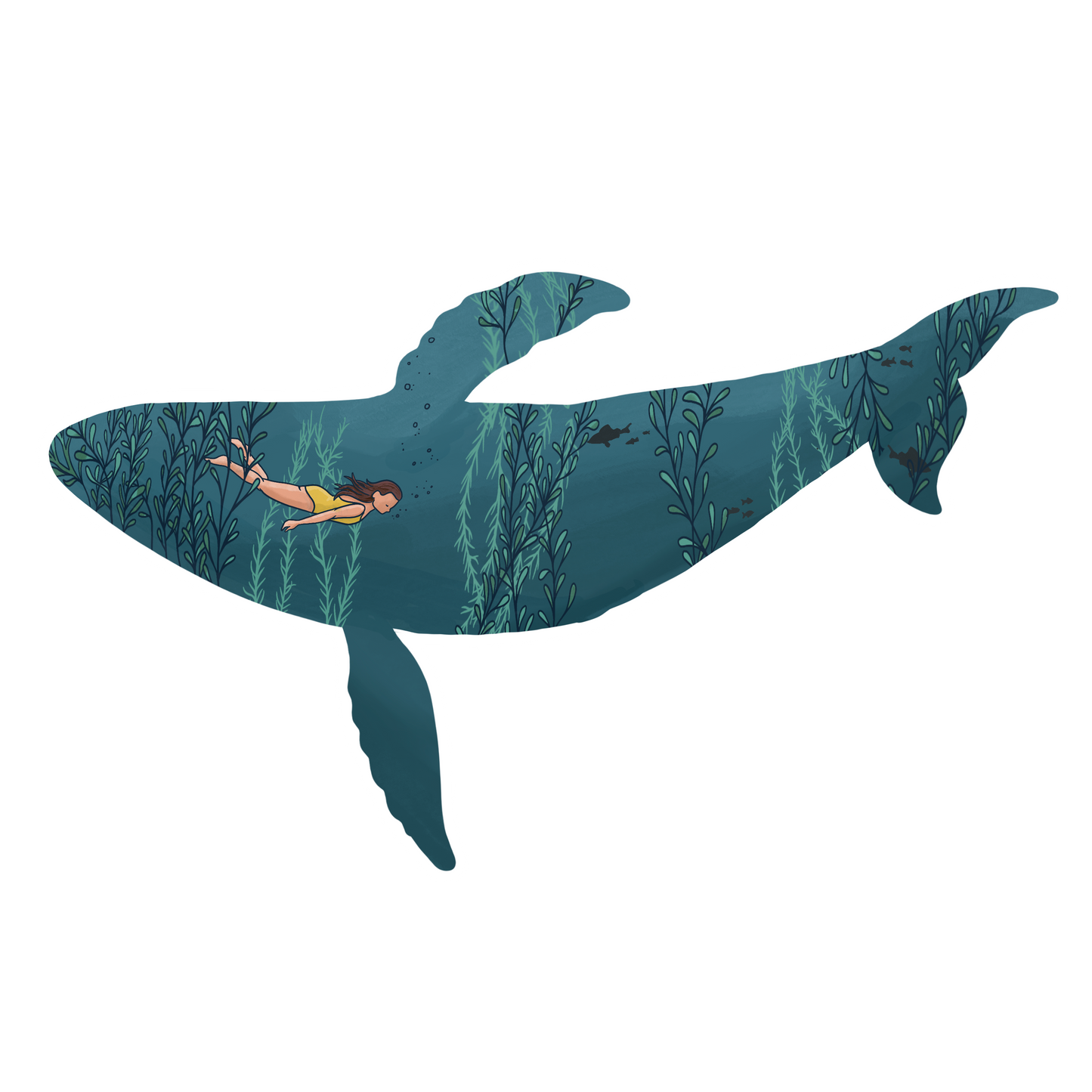 Humpback Whale Diver sticker