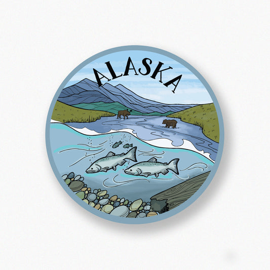 Alaska River Wildlife sticker