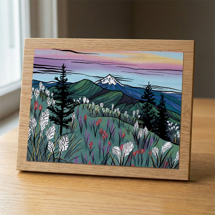Alpine Wildfowers wood panel print