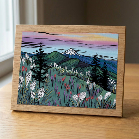 Alpine Wildfowers wood panel print