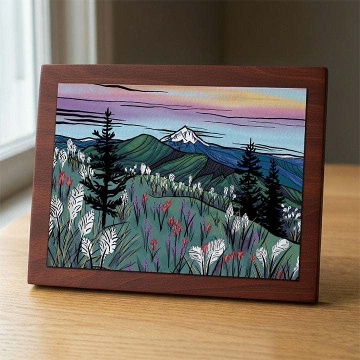 Alpine Wildfowers wood panel print