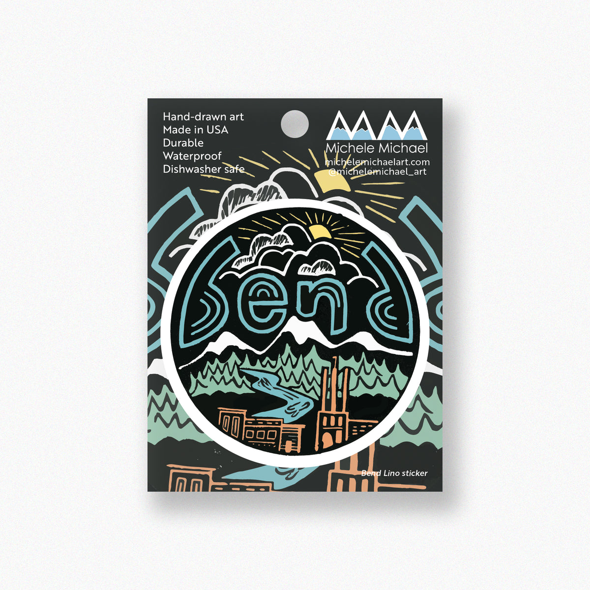 Bend Linocut sticker