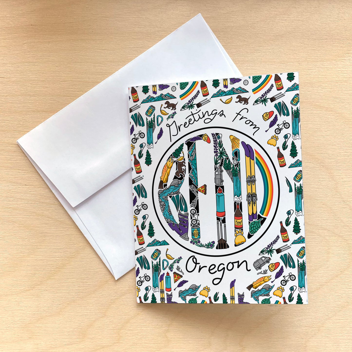 Bend Logo greeting card with *gift sticker*