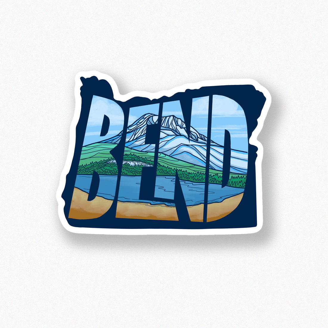 Bend Oregon State Shape sticker – Michele Michael Art