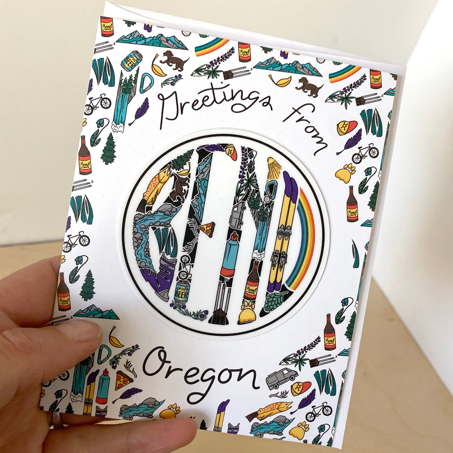Bend Logo greeting card with *gift sticker*