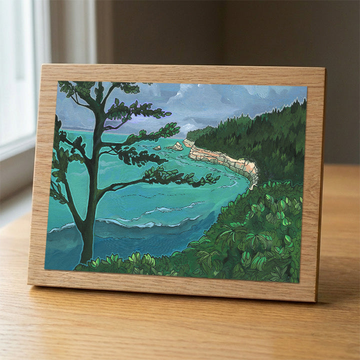Coast Cliffs wood panel print