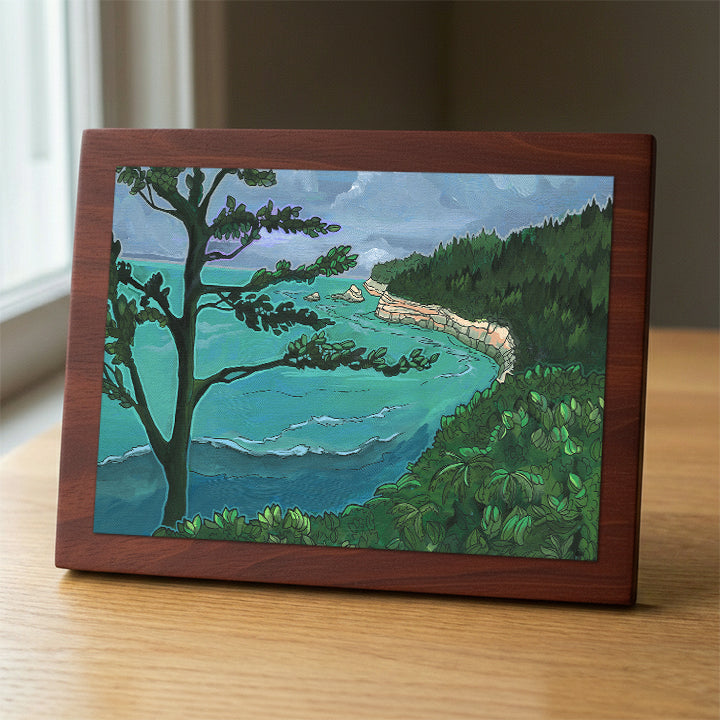 Coast Cliffs wood panel print