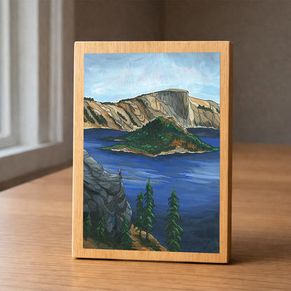 Crater Lake Summer wood panel print