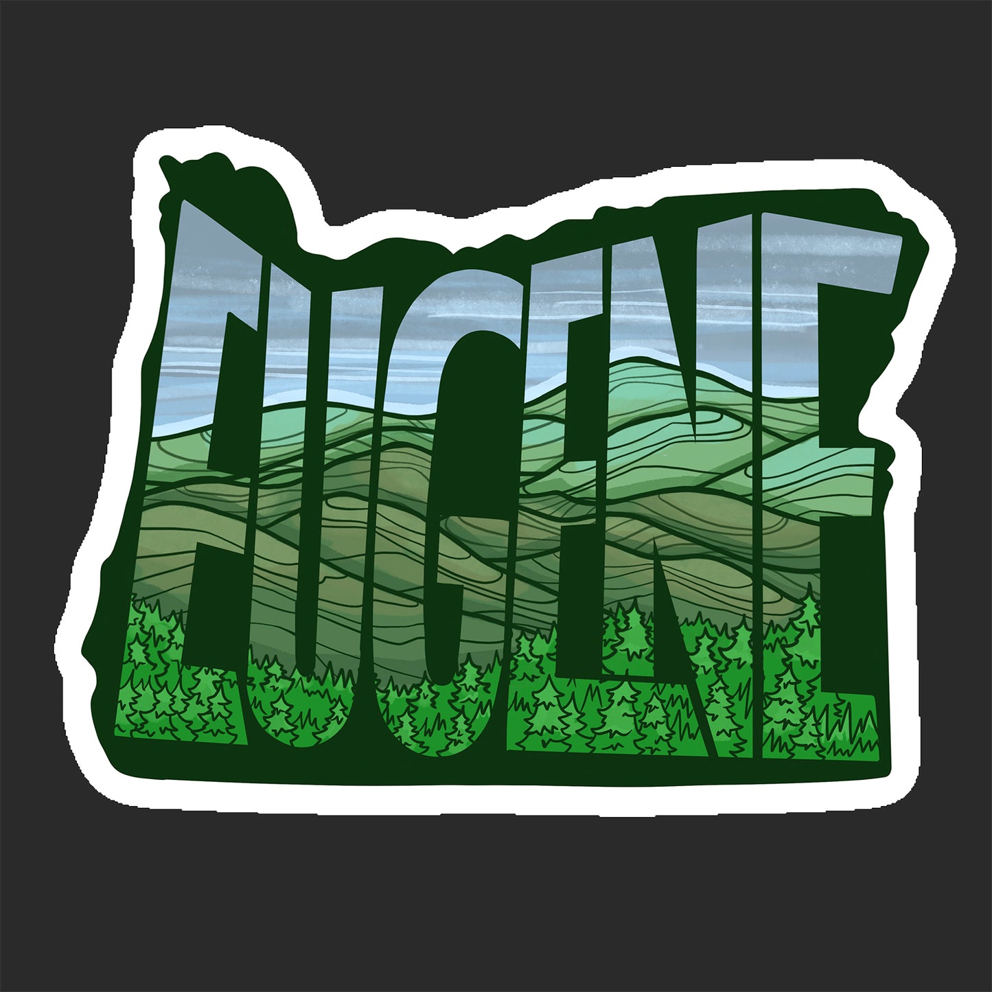Eugene Oregon state shape sticker