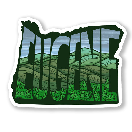 Eugene Oregon state shape sticker