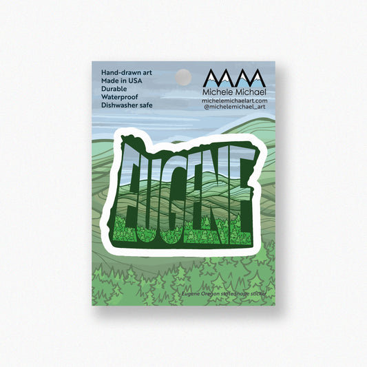Eugene Oregon state shape sticker