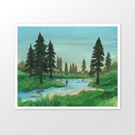 Fall River Angler art print