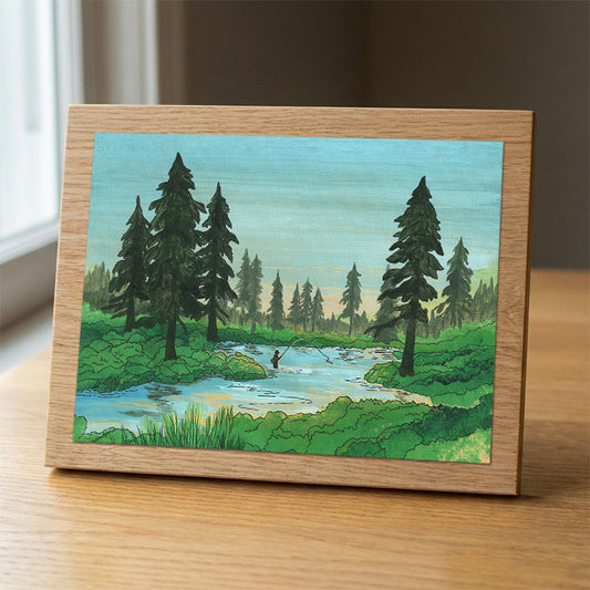 Fall River Angler wood panel print