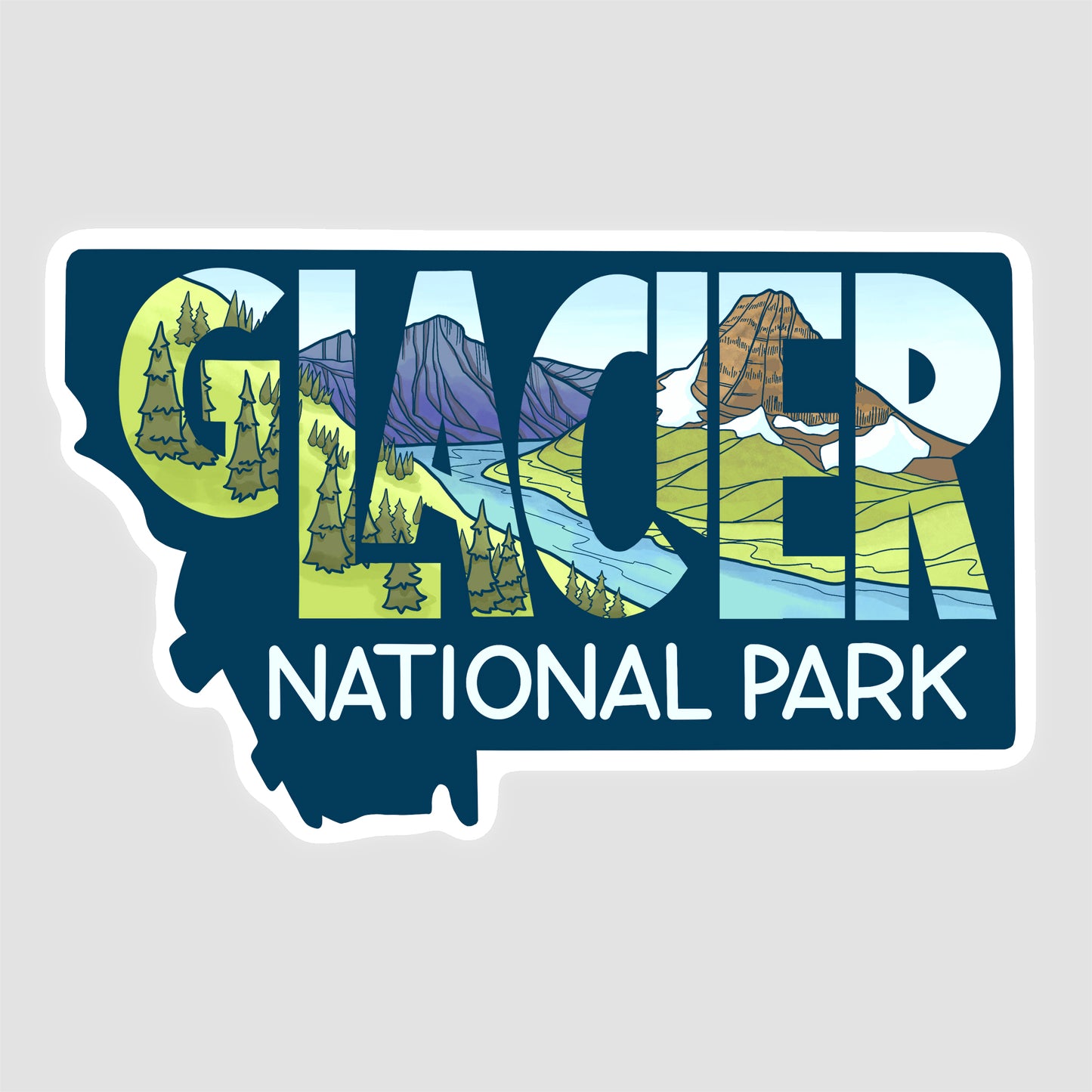 Glacier Hidden Lake sticker