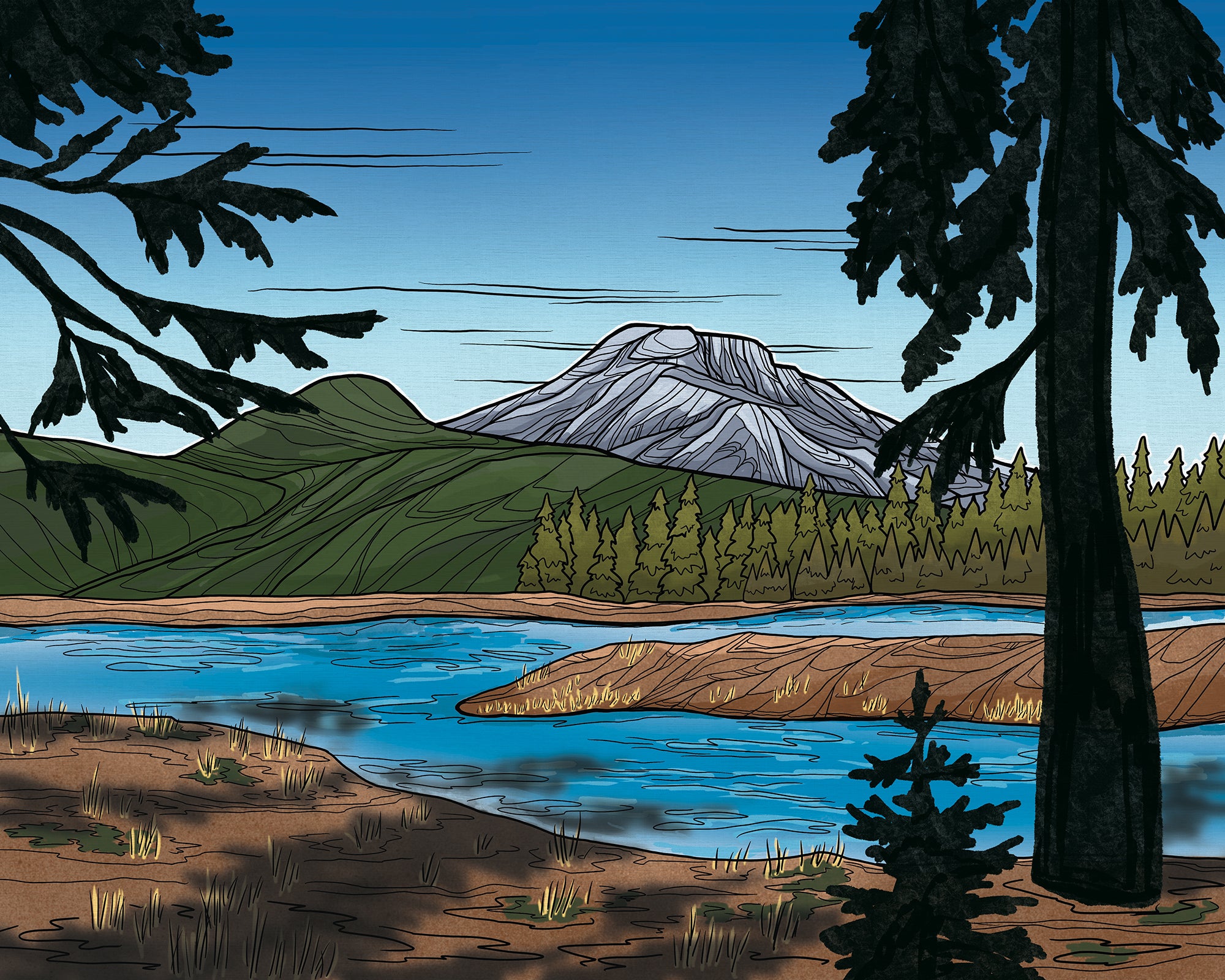 Green Lakes wood panel print – Michele Michael Art