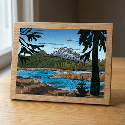 Green Lakes wood panel print