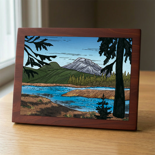 Green Lakes wood panel print