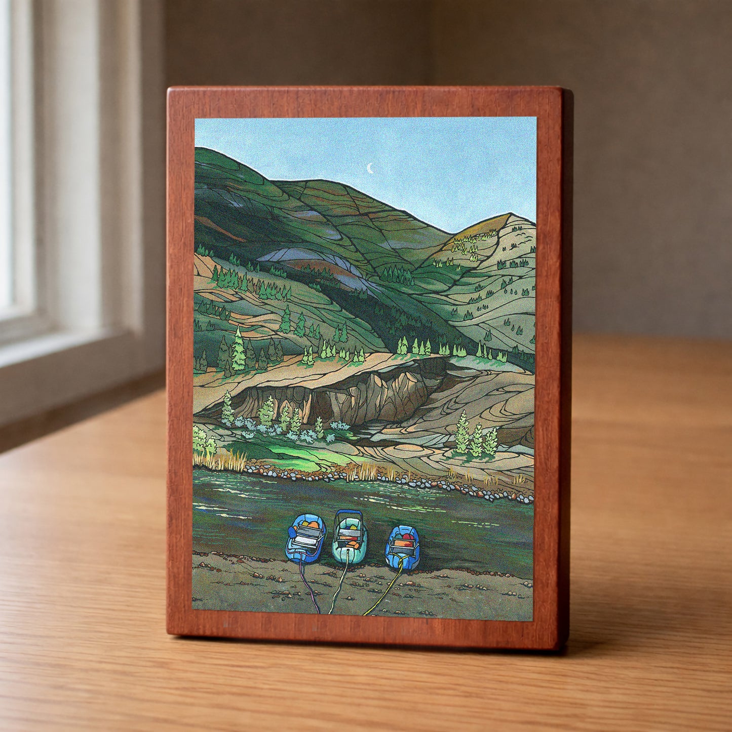 John Day Rafting wood panel print
