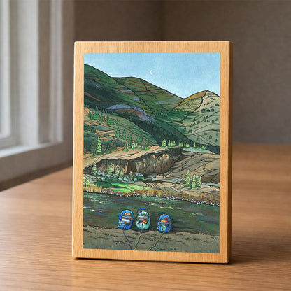 John Day Rafting wood panel print