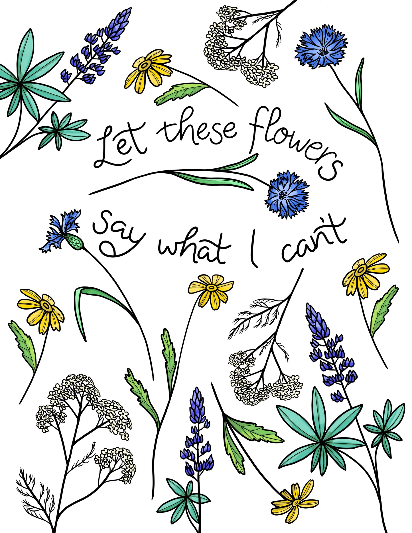 Let These Flowers greeting card