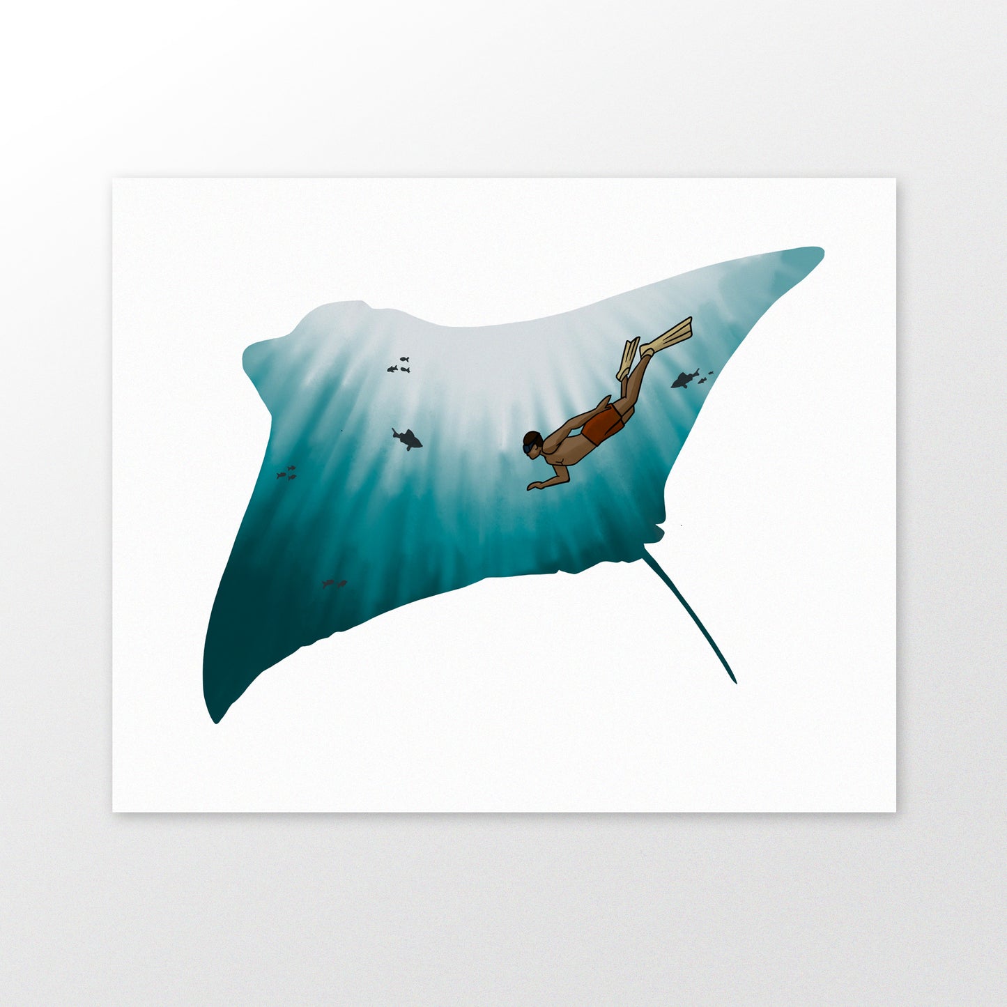 Manta Ray Snorkel art print