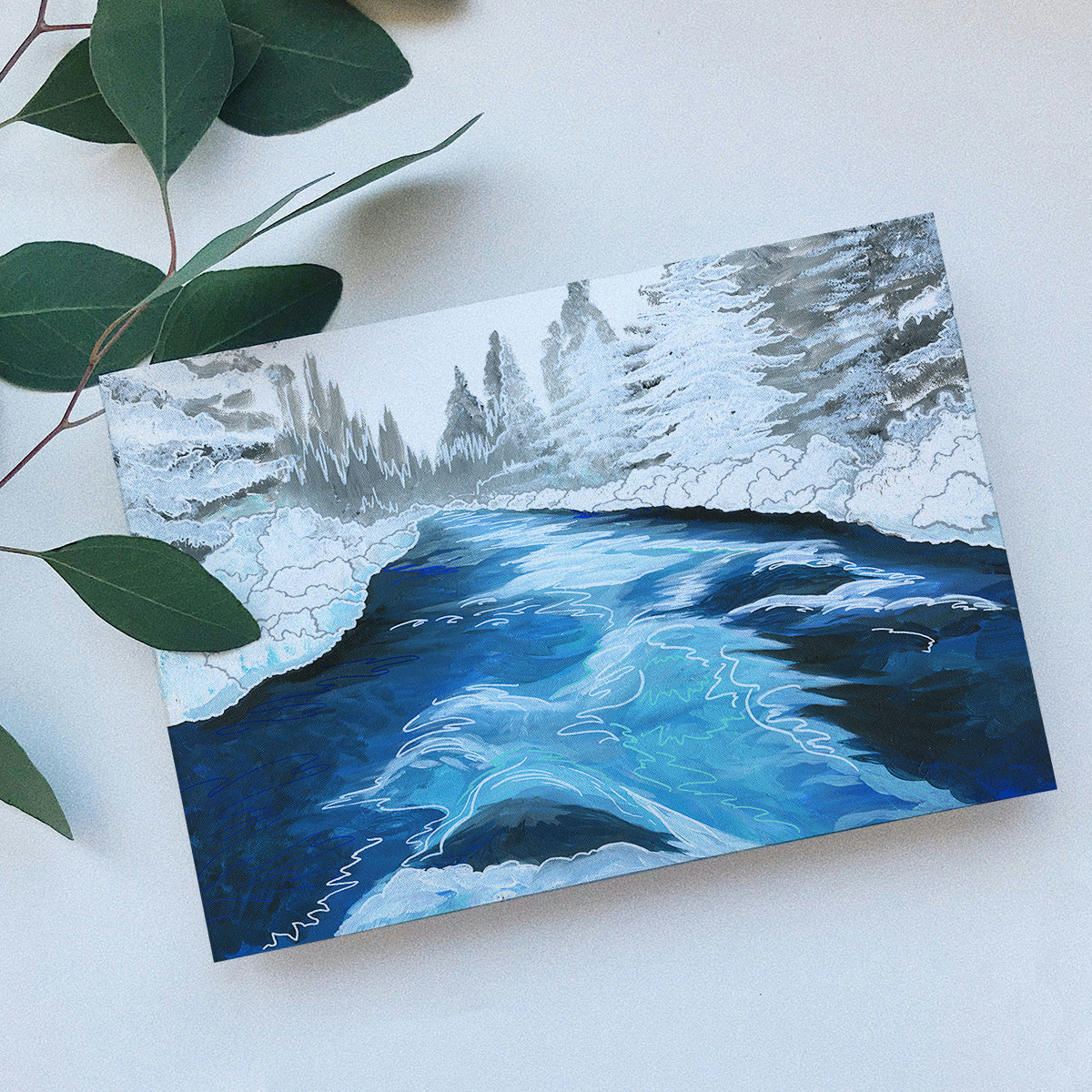 Metolius River Winter greeting card