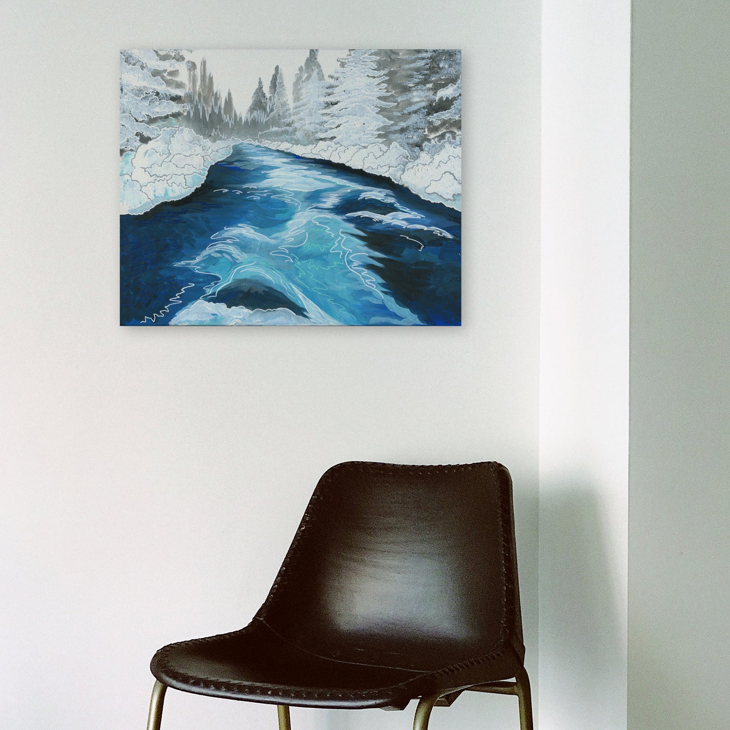 Metolius River in Winter original artwork