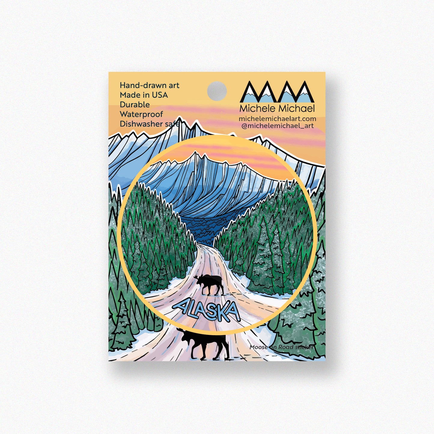 Moose on Road sticker