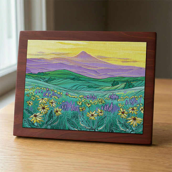 Mount Hood Wildflowers wood panel print